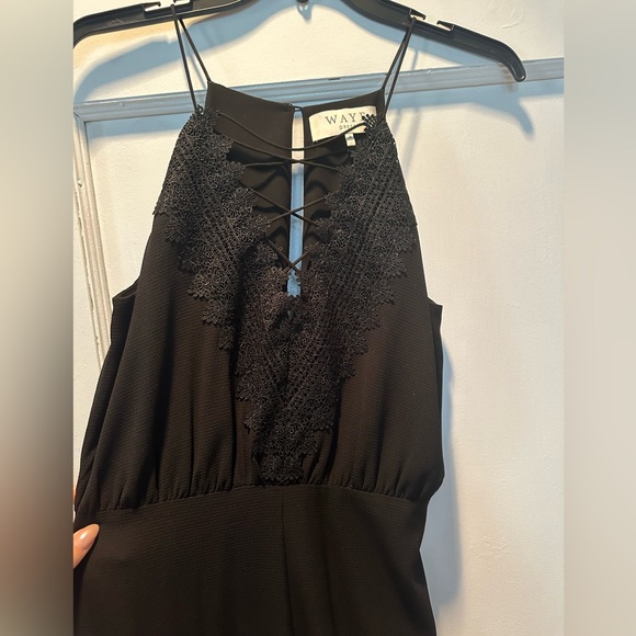 WAYF Black Lace Up Jumpsuit - Picture 8 of 8